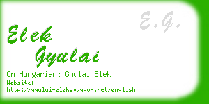 elek gyulai business card